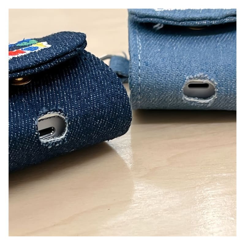 Floral Embroidered Denim AirPods / Pro Earphone Case Skin