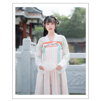 Floral Embroidered Hanfu Costume Set