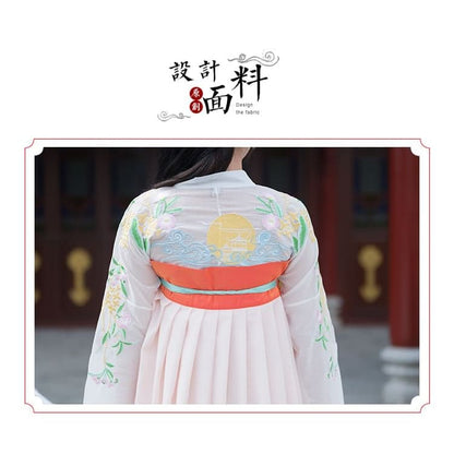 Floral Embroidered Hanfu Costume Set