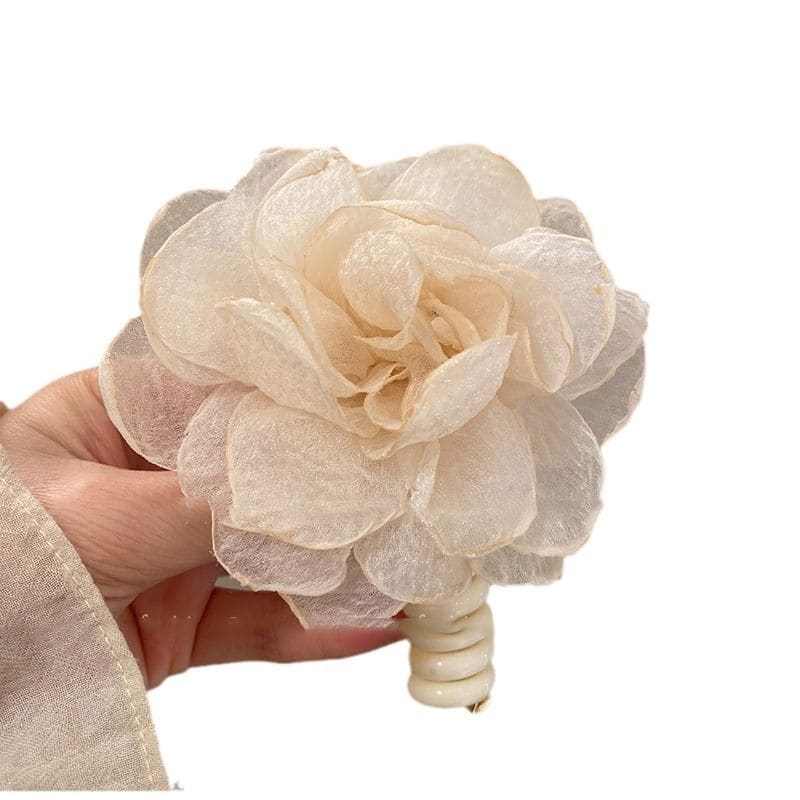 Floral Fabric Coil Hair Tie