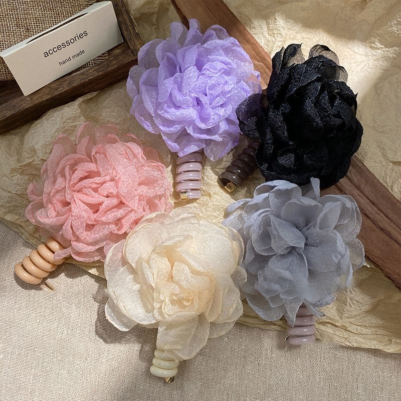 Floral Fabric Coil Hair Tie