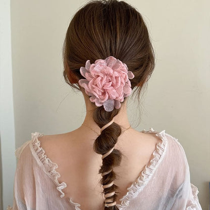 Floral Fabric Coil Hair Tie