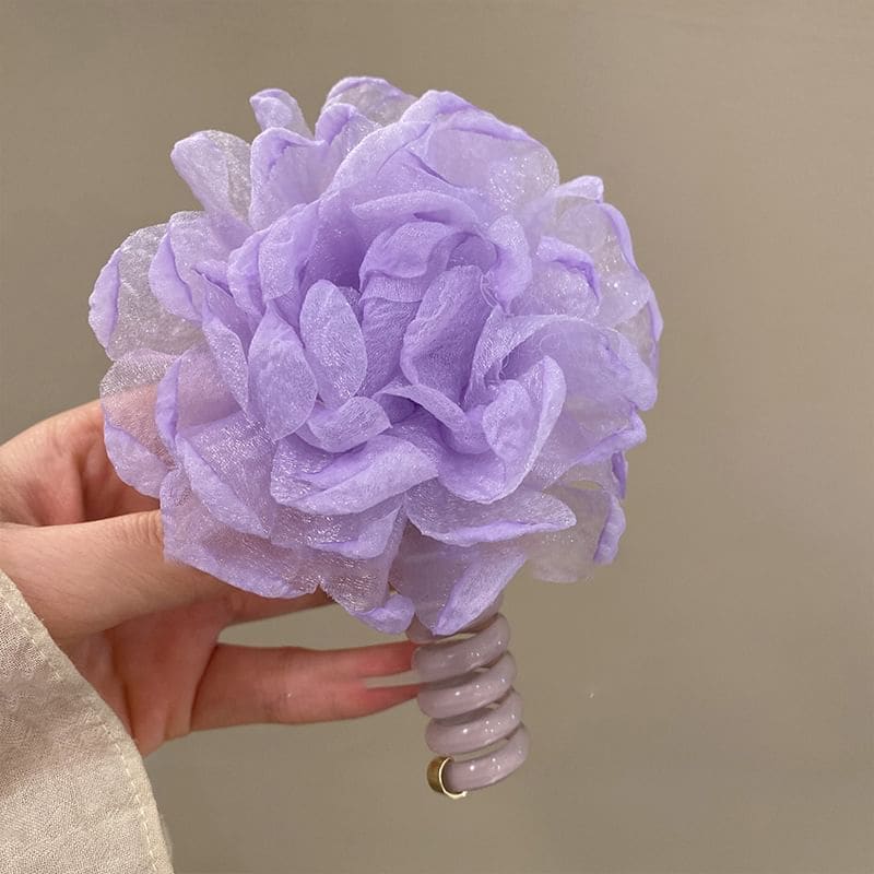 Floral Fabric Coil Hair Tie