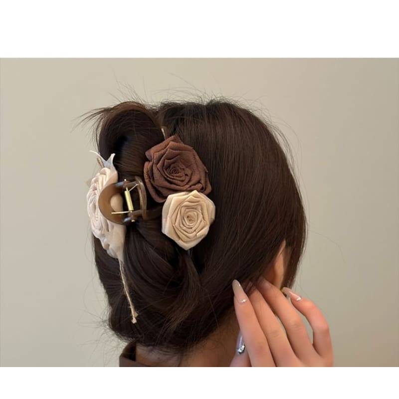 Floral Fabric Hair Clamp / Hair Clip