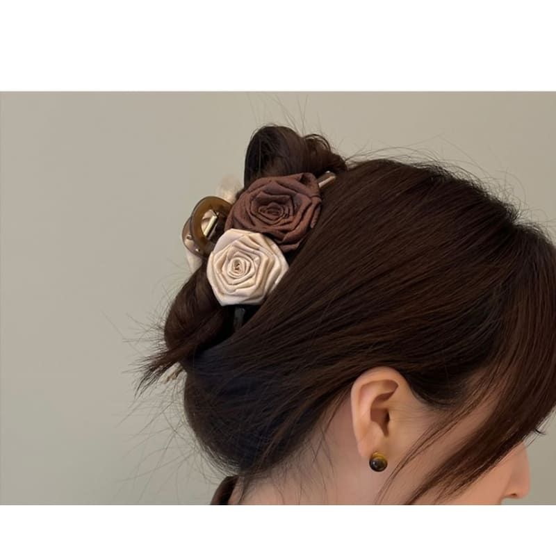 Floral Fabric Hair Clamp / Hair Clip