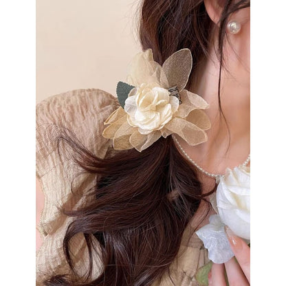 Floral Fabric Hair Claw Clip / Hair Tie