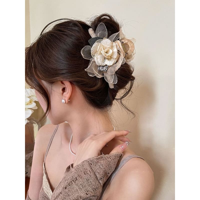 Floral Fabric Hair Claw Clip / Hair Tie