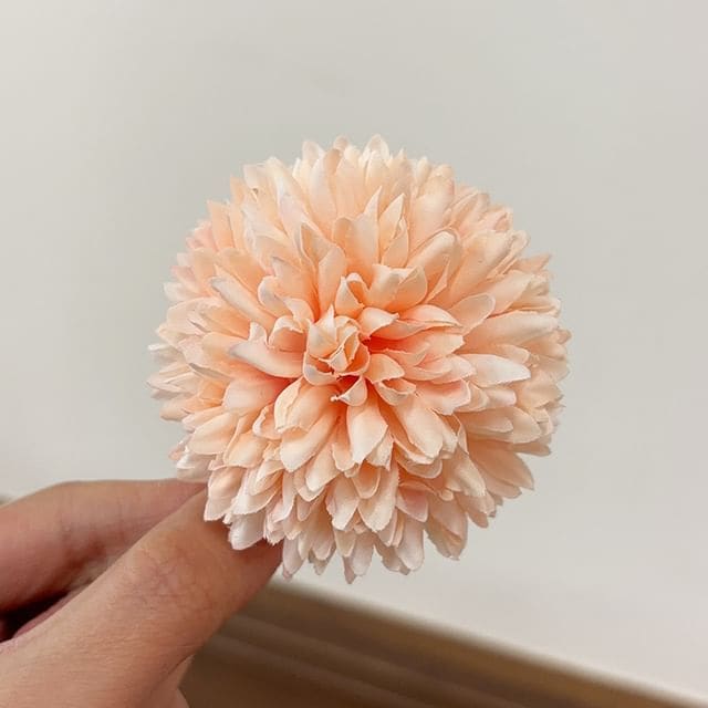 Floral Fabric Hair Clip - 1 - Almond / One Size