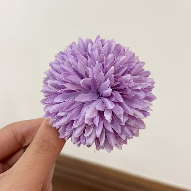 Floral Fabric Hair Clip - 2 - Purple / One Size