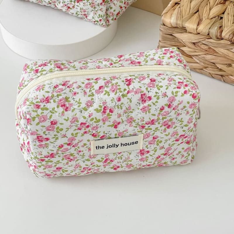 Floral Fabric Makeup Bag / Pencil Case