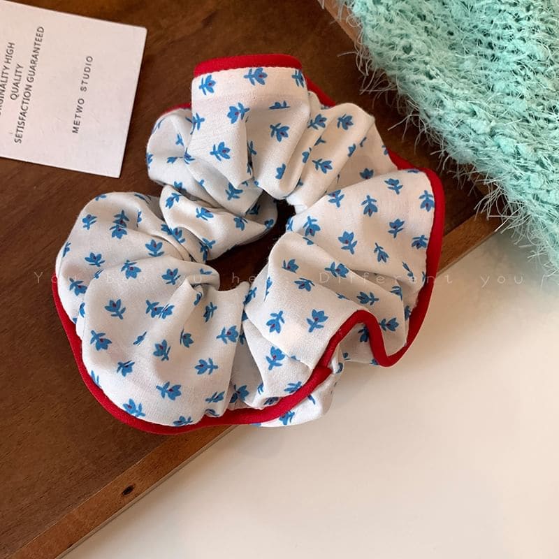 Floral Fabric Scrunchie