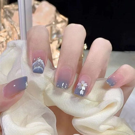 Floral Faux Nail Tips