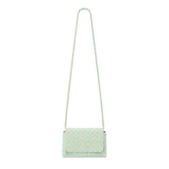 Floral Flap Crossbody Bag - Blue / One Size