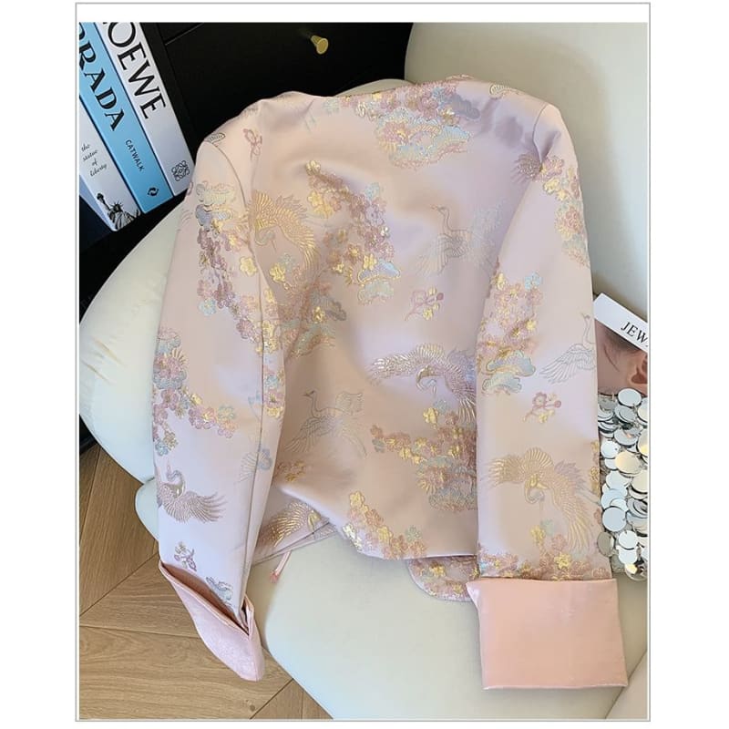 Floral Frog-Button Hanfu Jacket