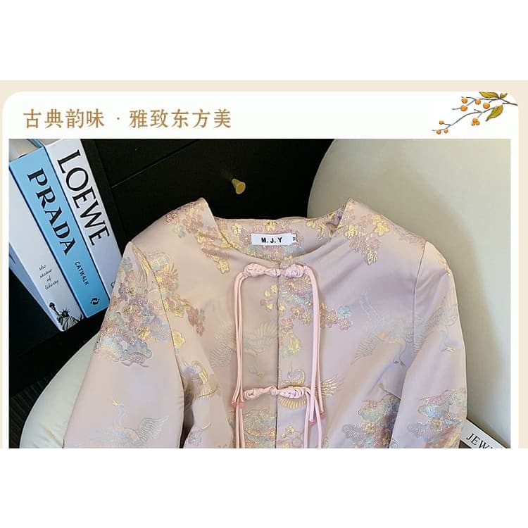 Floral Frog-Button Hanfu Jacket