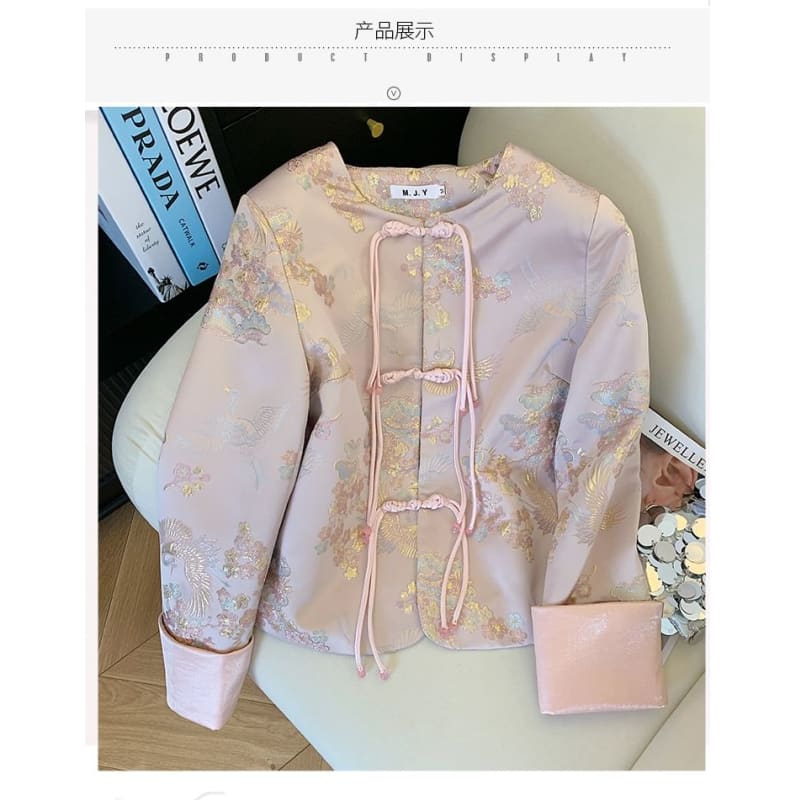 Floral Frog-Button Hanfu Jacket