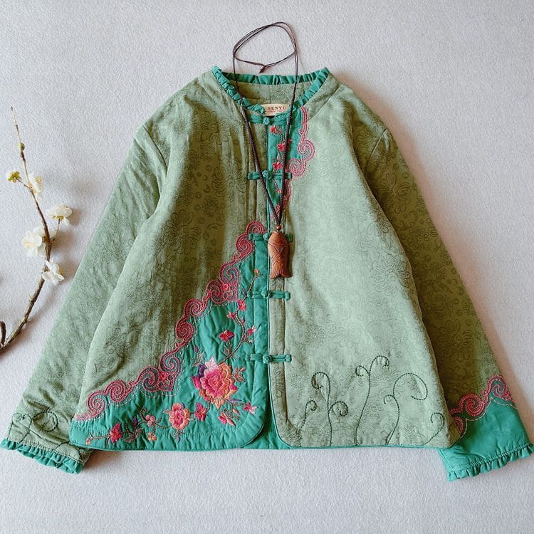 Floral Frog Buttoned Jacket