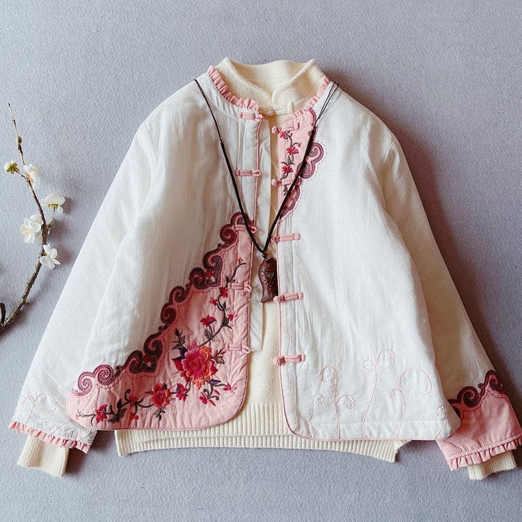 Floral Frog Buttoned Jacket