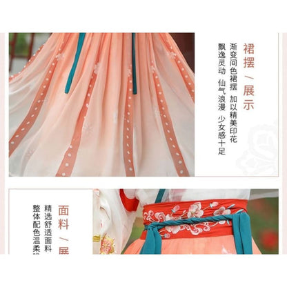 Floral Gradient Hanfu Costume Set