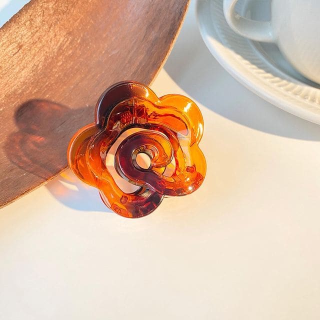 Floral Hair Claw - 05 - Amber / One Size