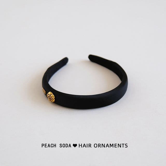 Floral Headband - Black / One Size