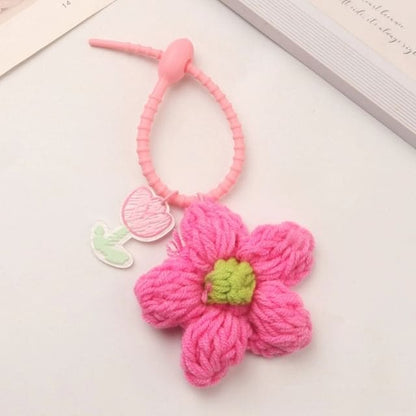 Floral Key Chain - Q1047-1 - Green & Pink / One Size