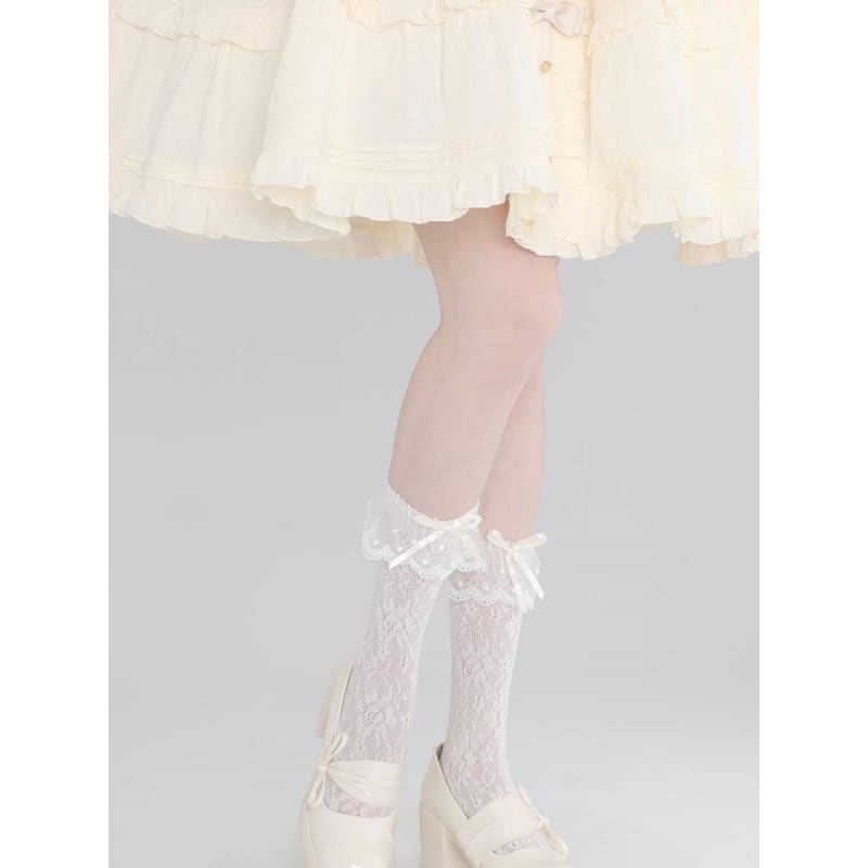 Floral Lace White Socks SpreePicky