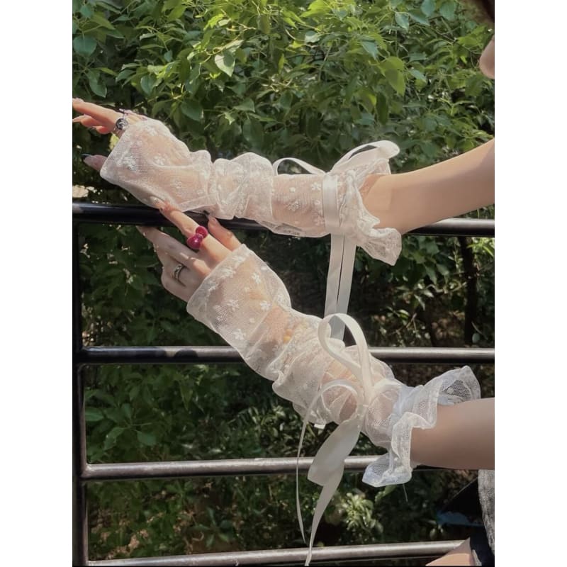 Floral Lolita Sleeves Arm Warmers SpreePicky