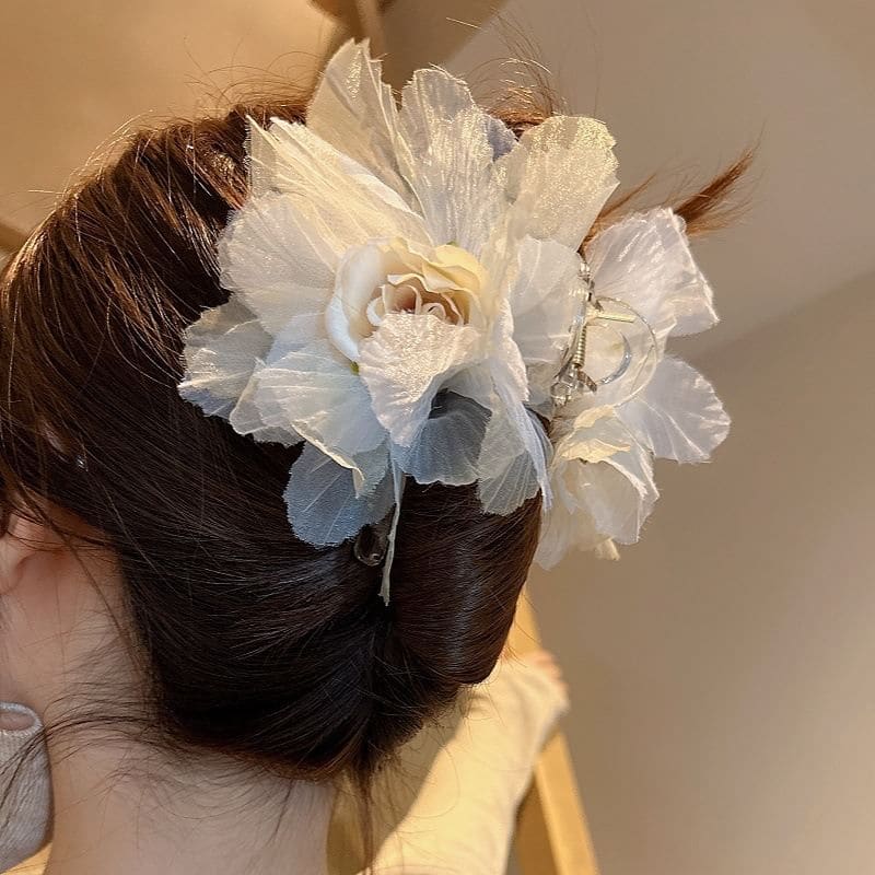 Floral Mesh Hair Clamp