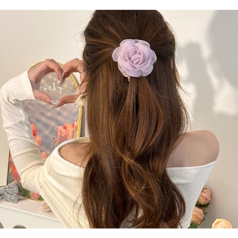 Floral Mesh Scrunchie