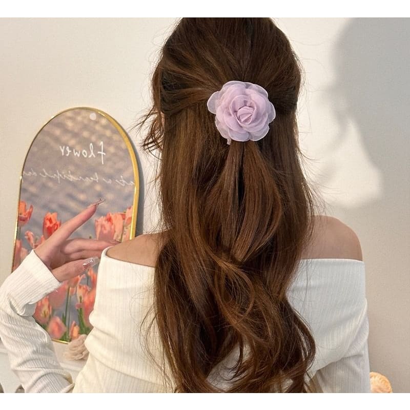 Floral Mesh Scrunchie