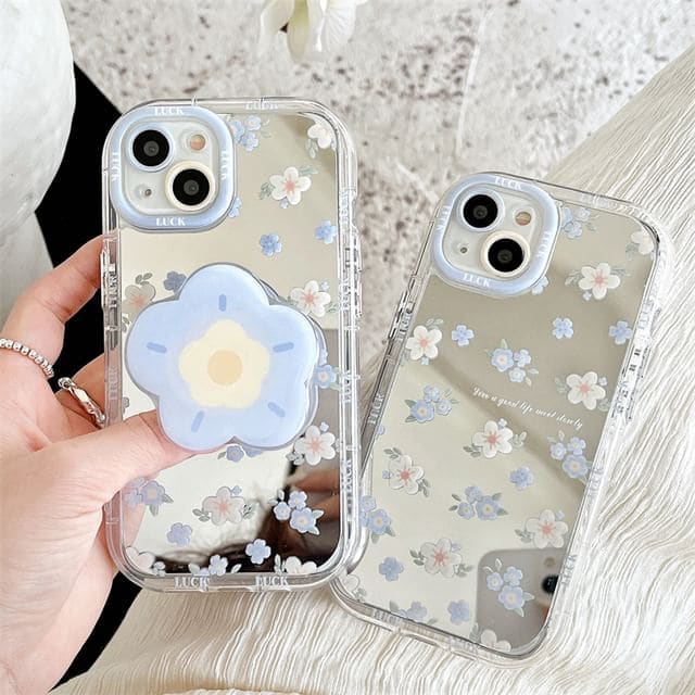 Floral Mirrored Phone Case - iPhone 15 Pro Max / 15 Pro