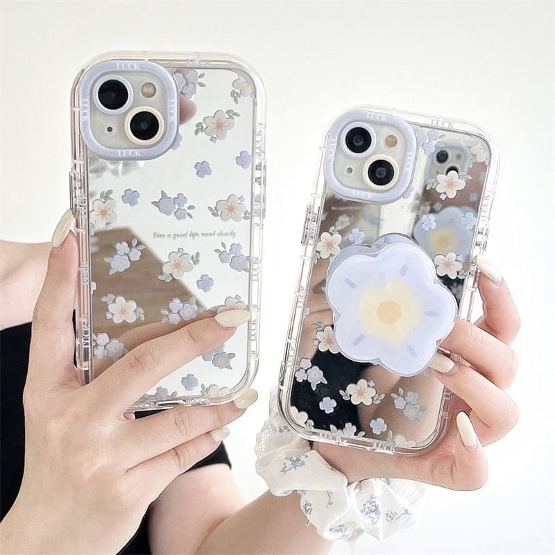 Floral Mirrored Phone Case - iPhone 15 Pro Max / 15 Pro