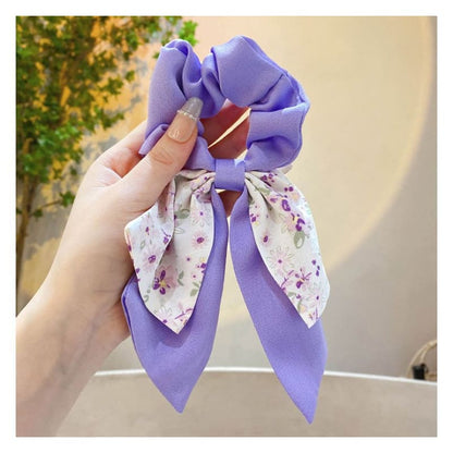 Floral Print Bow Scrunchie