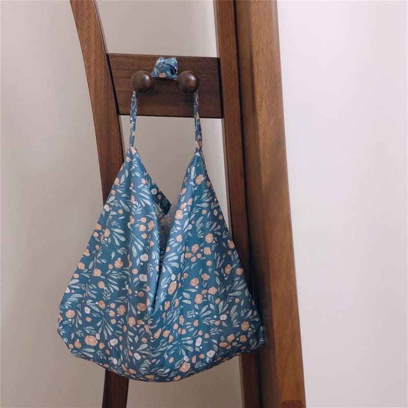 Floral Print Cotton Tote Bag