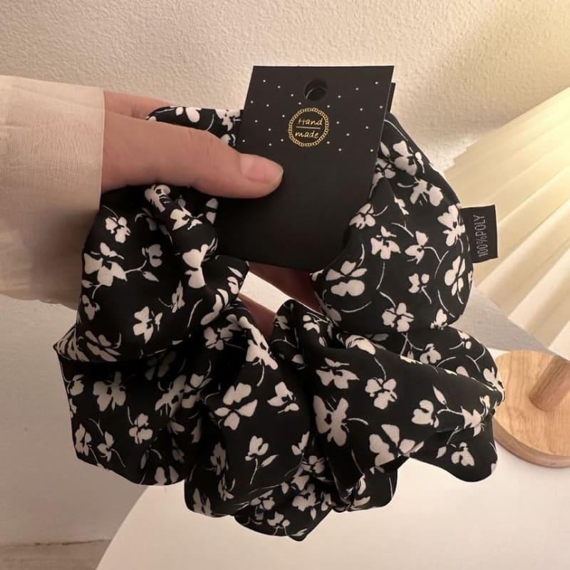 Floral Print Fabric Scrunchie