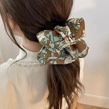 Floral Print Fabric Scrunchie