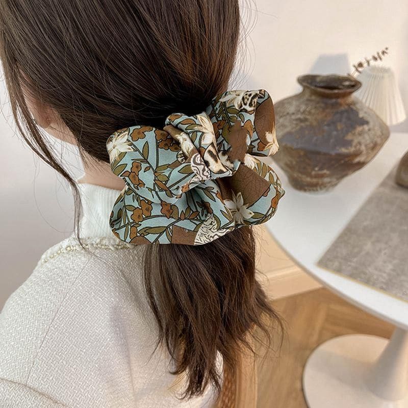 Floral Print Fabric Scrunchie