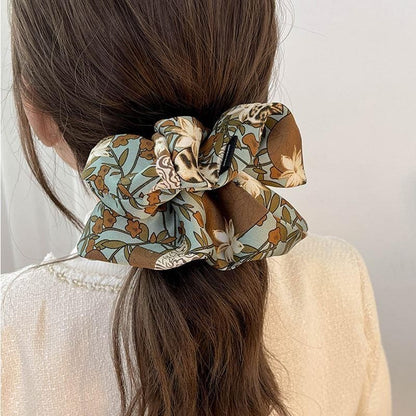 Floral Print Fabric Scrunchie