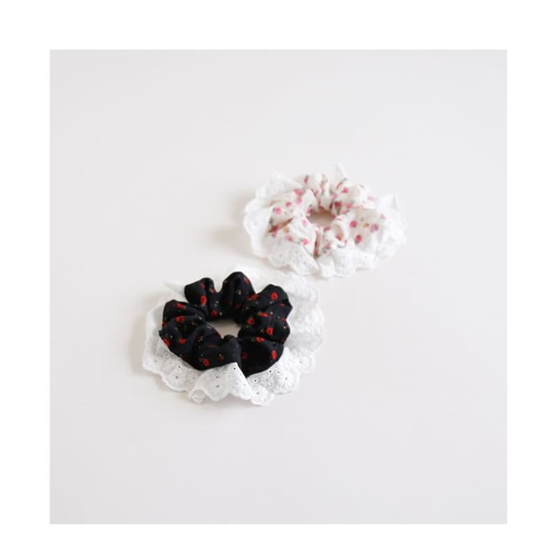 Floral Print Panel Scrunchie