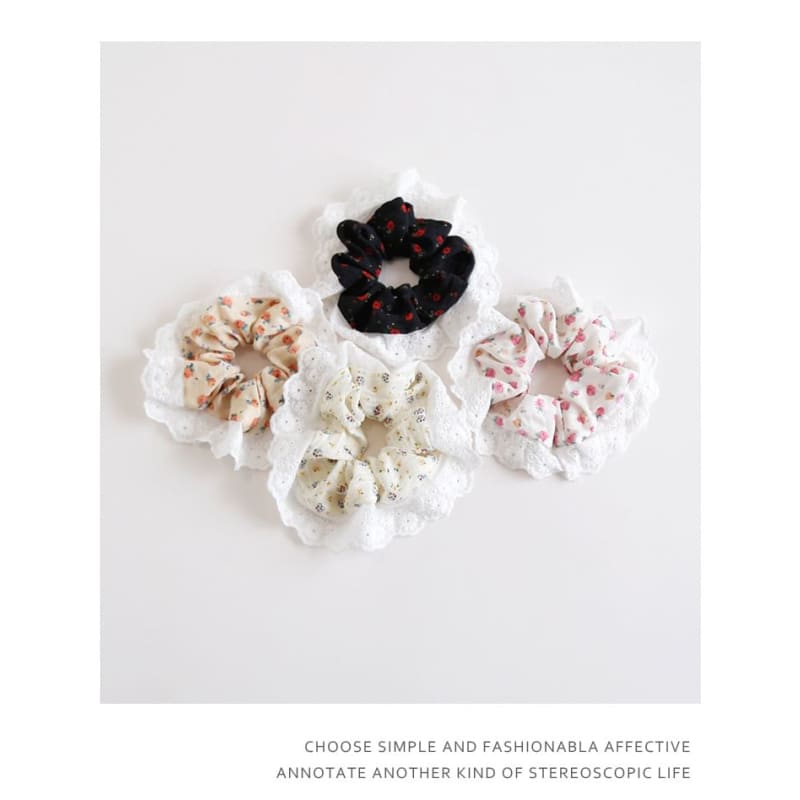 Floral Print Panel Scrunchie