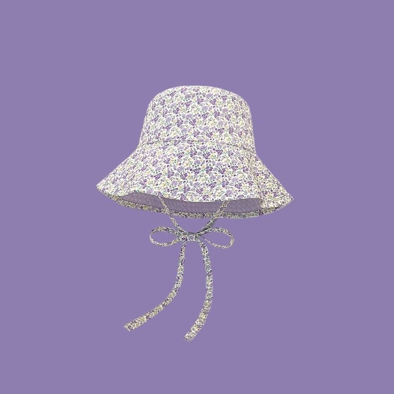 Floral Print Piped Bucket Hat