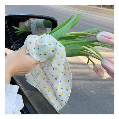 Floral Print Square Scarf (Various Designs)