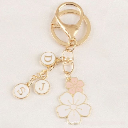 Floral / Rabbit Alloy Keyring (Various Designs) - Q906-3