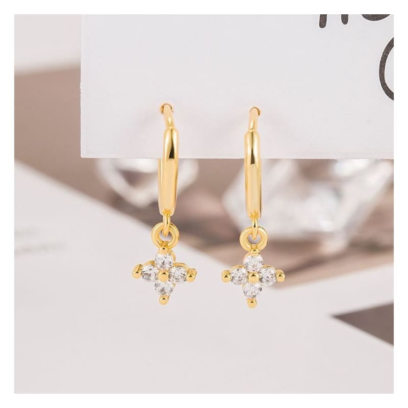 Floral Rhinestone Alloy Dangle Earring