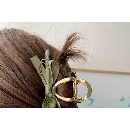 Floral Ribbon Hair Claw Clip