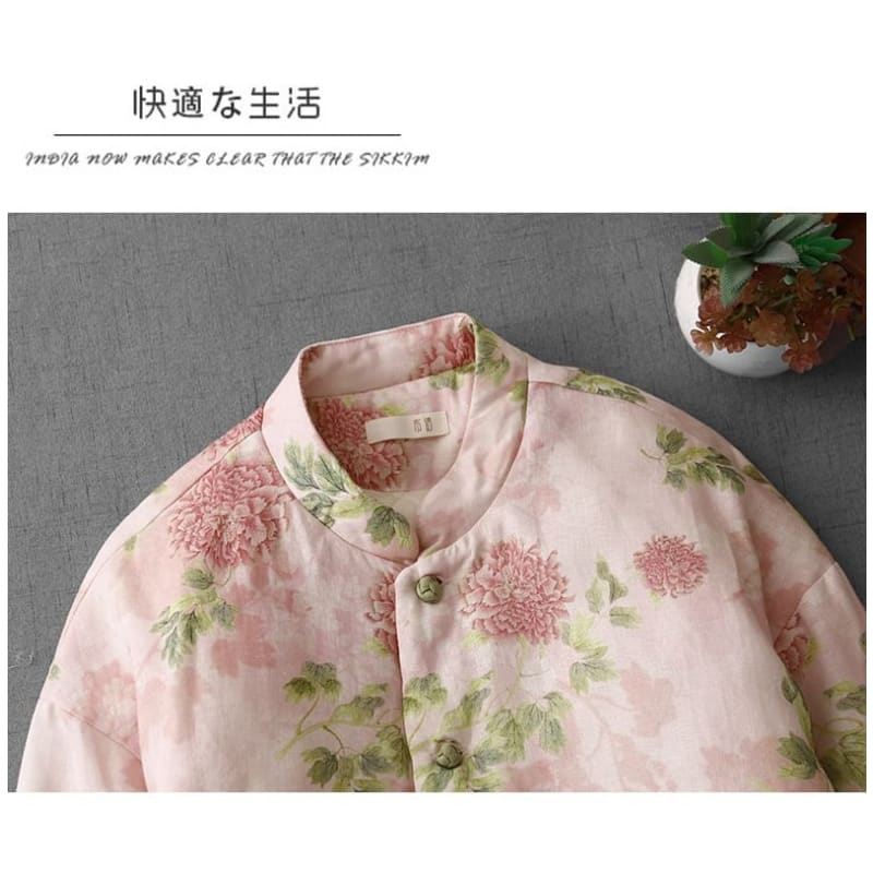 Floral Single-Breasted Jacket