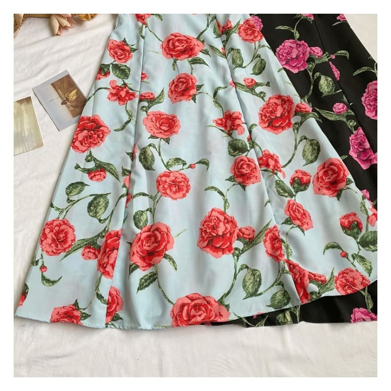 Floral Suspender Skirt