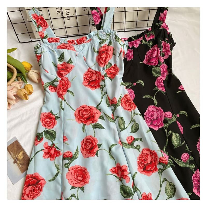 Floral Suspender Skirt