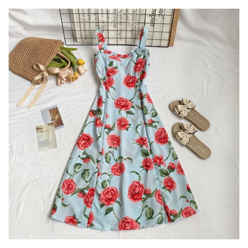 Floral Suspender Skirt